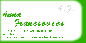 anna francsovics business card